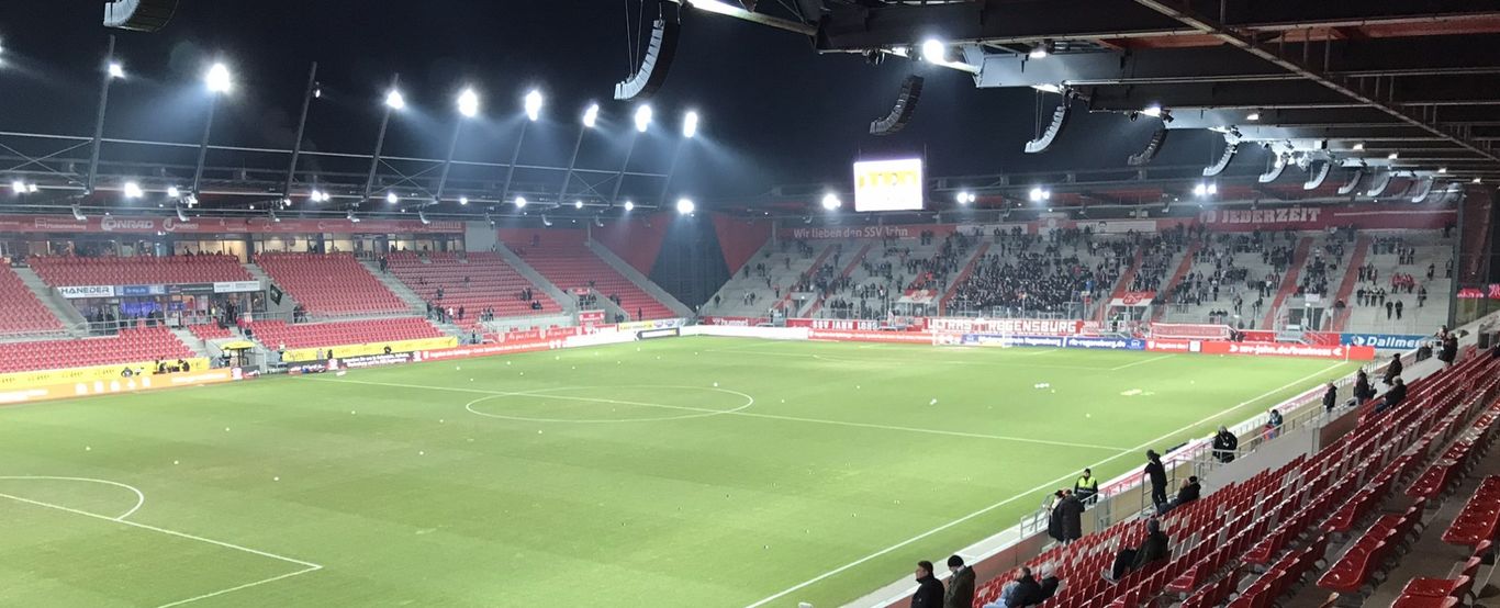 Jahnstadion main stand and home end